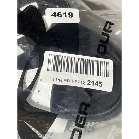 Under Armour Ignite Pro Slides Mens 17 Black White Slip On Flip Flop Sandals - Picture 9 of 9